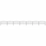 Gard de grădină cu vârf tip suliță din oțel 1248x125 cm, negru GartenMobel Dekor