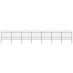 Gard de grădină cu vârf tip suliță din oțel 1248x175 cm, negru GartenMobel Dekor