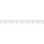 Gard de grădină cu vârf tip suliță din oțel 1426x150 cm, negru GartenMobel Dekor