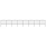 Gard de grădină cu vârf tip suliță din oțel 1426x175 cm, negru GartenMobel Dekor