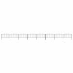 Gard de grădină cu vârf tip suliță din oțel 1426x75 cm, negru GartenMobel Dekor