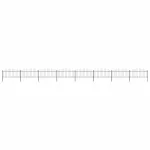 Gard de grădină cu vârf tip suliță din oțel 1426x75 cm, negru GartenMobel Dekor