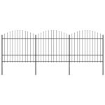 Gard de grădină cu vârf tip suliță din oțel 537x175 cm, negru GartenMobel Dekor