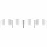 Gard de grădină cu vârf tip suliță din oțel 714,5x150 cm, negru GartenMobel Dekor