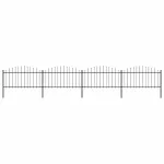 Gard de grădină cu vârf tip suliță din oțel 714,5x150 cm, negru GartenMobel Dekor