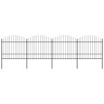 Gard de grădină cu vârf tip suliță din oțel 714,5x175 cm, negru GartenMobel Dekor