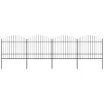 Gard de grădină cu vârf tip suliță din oțel 714,5x175 cm, negru GartenMobel Dekor