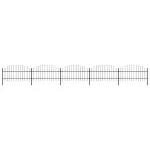 Gard de grădină cu vârf tip suliță din oțel 892,5x100 cm, negru GartenMobel Dekor