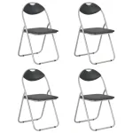 Scaune de bucătărie pliabile, 4 buc., negru, piele ecologică GartenMobel Dekor