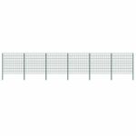 Panou de gard cu stâlpi din fier, verde, 1040x160 cm GartenMobel Dekor