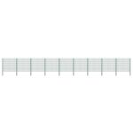 Panou de gard cu stâlpi din fier, verde, 1557,5 x 160 cm GartenMobel Dekor