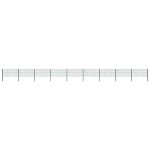 Panou de gard cu stâlpi din fier, verde, 1557,5 x 80 cm GartenMobel Dekor