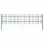 Panou de gard cu stâlpi din fier, verde, 349x80 cm GartenMobel Dekor