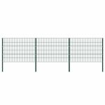 Panou de gard cu stâlpi din fier, verde, 522x120 cm GartenMobel Dekor