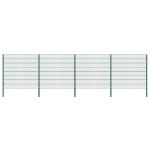 Panou de gard cu stâlpi din fier, verde, 694,5x160 cm GartenMobel Dekor