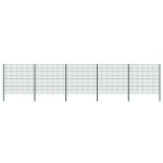 Panou de gard cu stâlpi din fier, verde, 867x160 cm GartenMobel Dekor