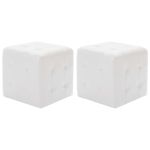 Taburet, 2 buc., alb, 30x30x30 cm, piele ecologică  GartenMobel Dekor