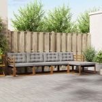 Set de canapele de exterior 5 pcs Gri natural și deschis GartenMobel Dekor