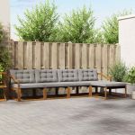 Set de canapele de exterior 5 pcs Gri natural și deschis GartenMobel Dekor