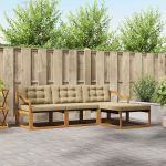 Set de canapele de exterior cu pernă 4 pcs Natural și Bej GartenMobel Dekor