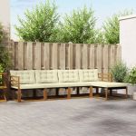 Set de canapele de exterior cu pernă 5 pcs Natural și Crem GartenMobel Dekor