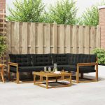 Set de canapele de exterior cu pernă 5 pcs Natural și Negru GartenMobel Dekor