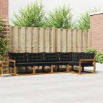 Set de canapele de exterior cu pernă 5 pcs Natural și Negru GartenMobel Dekor