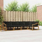 Set de canapele de exterior cu pernă 5 pcs Natural și Negru GartenMobel Dekor