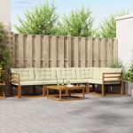 Set de canapele de exterior cu pernă 6 pcs Natural și Crem GartenMobel Dekor