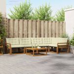 Set de canapele de exterior cu pernă 6 pcs Natural și Crem GartenMobel Dekor