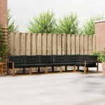 Set de canapele de exterior cu pernă 6 pcs Natural și Negru GartenMobel Dekor