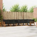 Set de canapele de exterior cu pernă 6 pcs Natural și Negru GartenMobel Dekor