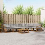 Set de canapele de exterior 7 pcs Gri natural și deschis GartenMobel Dekor