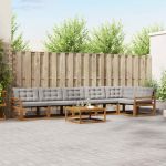 Set de canapele de exterior 7 pcs Gri natural și deschis GartenMobel Dekor