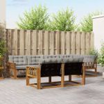 Set de canapele de exterior 7 pcs Gri natural și deschis GartenMobel Dekor