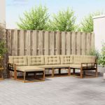 Set de canapele de exterior cu pernă 18 pcs Natural și Bej GartenMobel Dekor