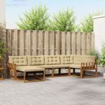 Set de canapele de exterior cu pernă 18 pcs Natural și Bej GartenMobel Dekor