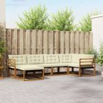 Set de canapele de exterior cu pernă 18 pcs Natural și Crem GartenMobel Dekor