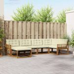 Set de canapele de exterior cu pernă 18 pcs Natural și Crem GartenMobel Dekor