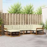 Set de canapele de exterior cu pernă 18 pcs Natural și Crem GartenMobel Dekor