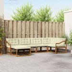 Set de canapele de exterior cu pernă 18 pcs Natural și Crem GartenMobel Dekor