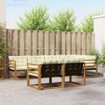 Set de canapele de exterior cu pernă 7 pcs Natural și Crem GartenMobel Dekor