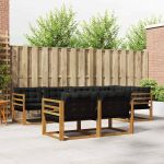 Set de canapele de exterior cu pernă 7 pcs Natural și Negru GartenMobel Dekor