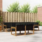 Set de canapele de exterior cu pernă 7 pcs Natural și Negru GartenMobel Dekor