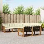 Set de canapele de exterior cu pernă 8 pcs Natural și Crem GartenMobel Dekor