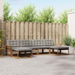 Set de canapele de exterior 6 pcs Gri natural și deschis GartenMobel Dekor