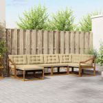 Set de canapele de exterior cu pernă 18 pcs Natural și Bej GartenMobel Dekor