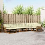 Set de canapele de exterior cu pernă 21 pcs Natural și Crem GartenMobel Dekor