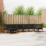 Set de canapele de exterior cu pernă 21 pcs Natural și Negru GartenMobel Dekor