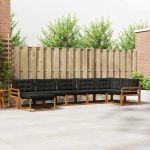 Set de canapele de exterior cu pernă 21 pcs Natural și Negru GartenMobel Dekor